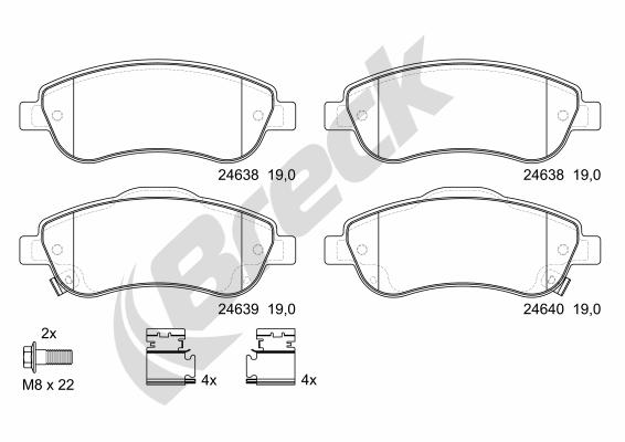 Set placute frana,frana disc 24638 00 701 00 BRECK